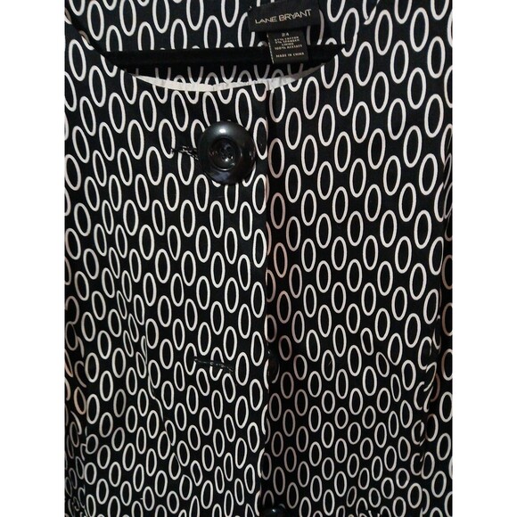Lane Bryant Black And White Circle Print Blazer/ Jacket  Front Buttons  WM-24 - Picture 2 of 16